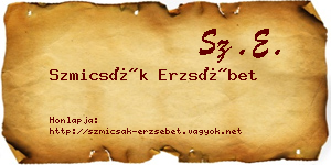 Szmicsák Erzsébet névjegykártya